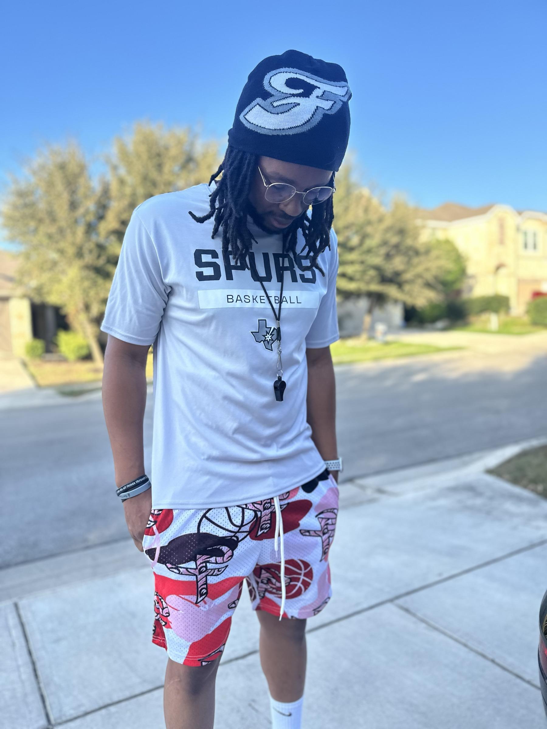 Jawan Coach J Muldrow in Spurs Basketball gear